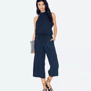 Anthropologie Cloth & Stone Halter Denim Jumpsuit Size M